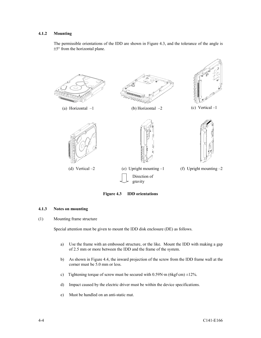 Fujitsu MAP3367NC/NP, MAP3147NC/NP, MAP3735NC/NP manual Mounting, IDD orientations 