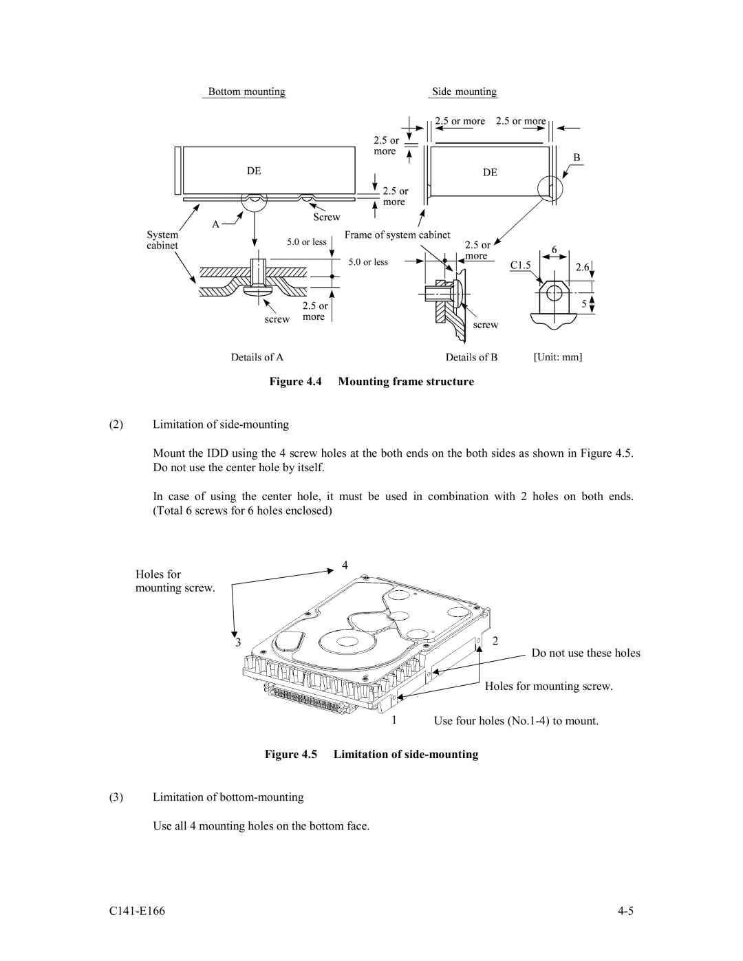 Fujitsu MAP3147NC/NP, MAP3735NC/NP, MAP3367NC/NP manual Mounting frame structure 