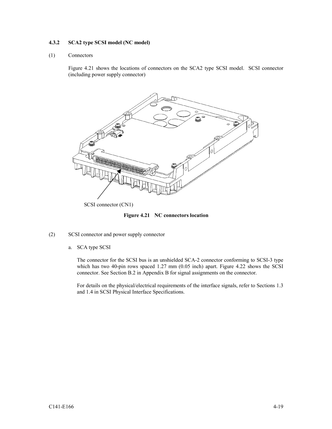 Fujitsu MAP3367NC/NP, MAP3147NC/NP, MAP3735NC/NP manual 2 SCA2 type Scsi model NC model, NC connectors location 