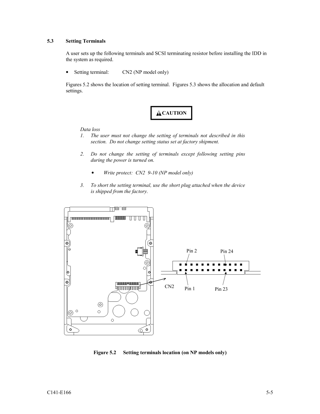 Fujitsu MAP3735NC/NP, MAP3147NC/NP, MAP3367NC/NP manual CN2, Setting terminals location on NP models only 