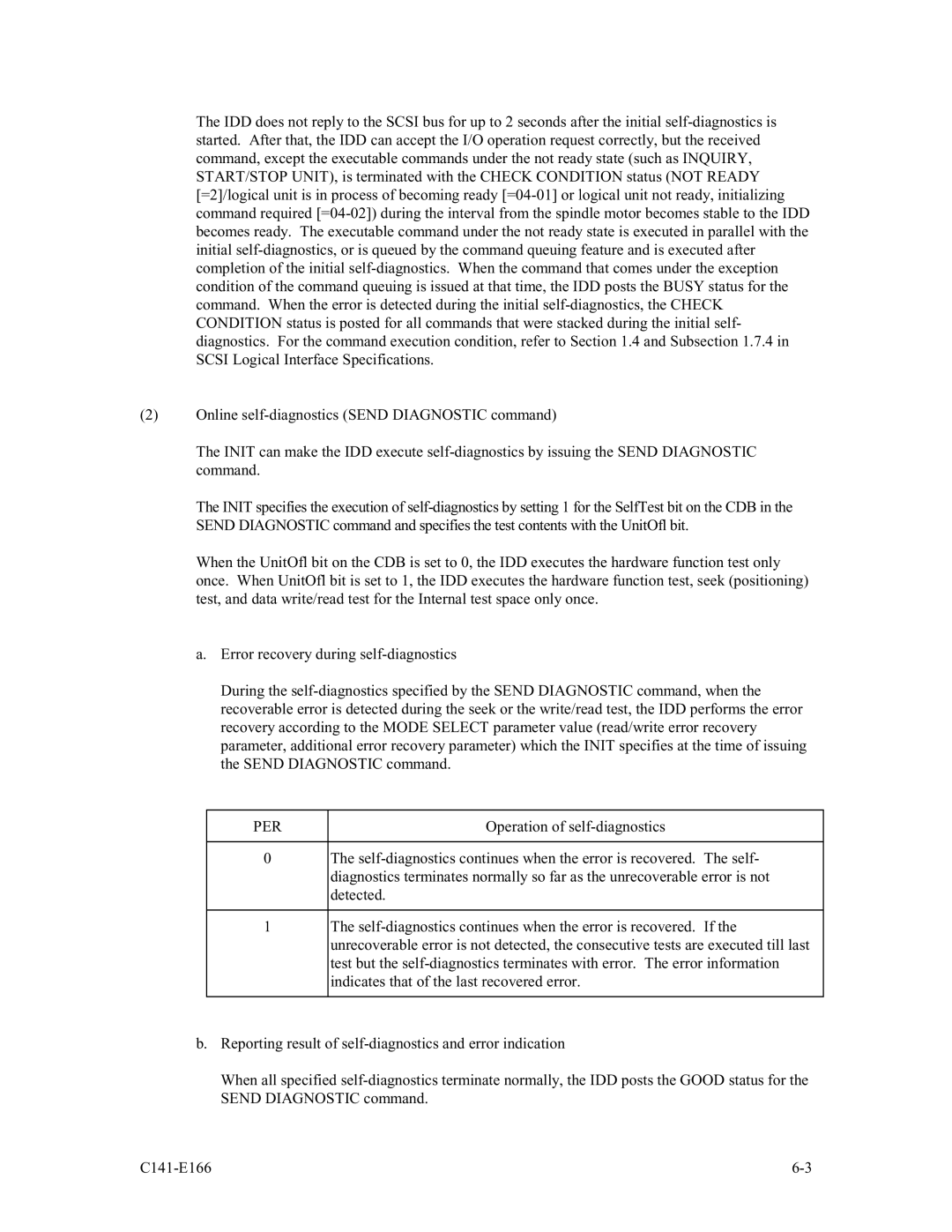 Fujitsu MAP3147NC/NP, MAP3735NC/NP, MAP3367NC/NP manual Operation of self-diagnostics 