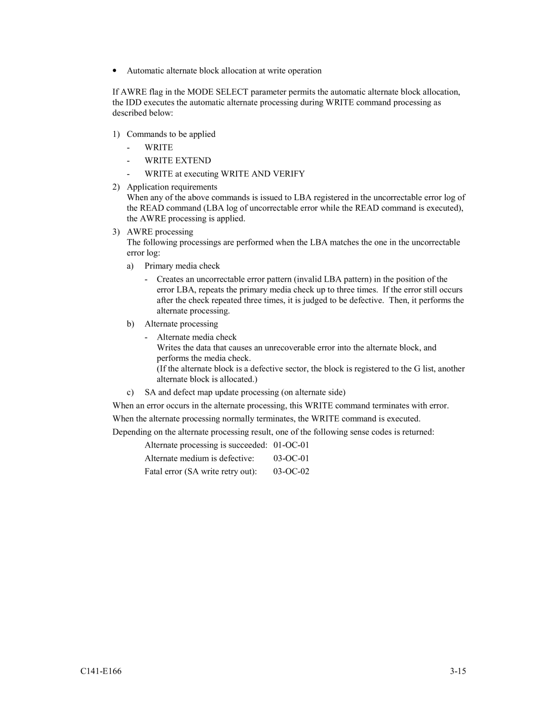 Fujitsu MAP3735NP, MAP3147NC/NP, MAP3735NC/NP, MAP3367NC/NP, MAP3367NP manual Write Write Extend 