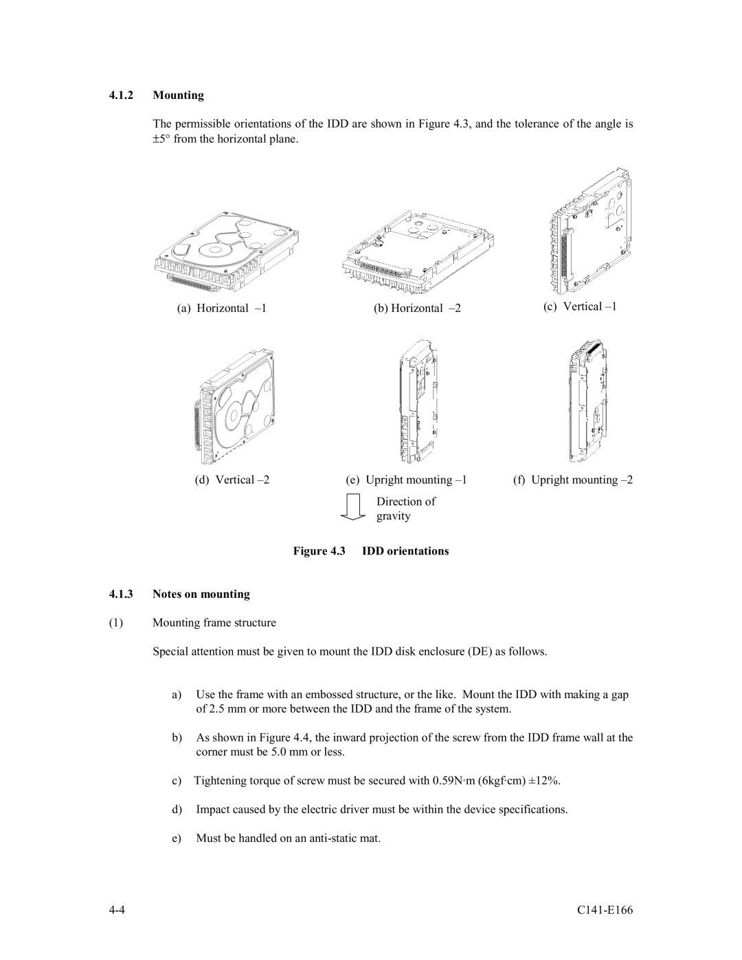 Fujitsu MAP3147NC/NP, MAP3735NP, MAP3735NC/NP, MAP3367NC/NP, MAP3367NP manual Mounting, IDD orientations 