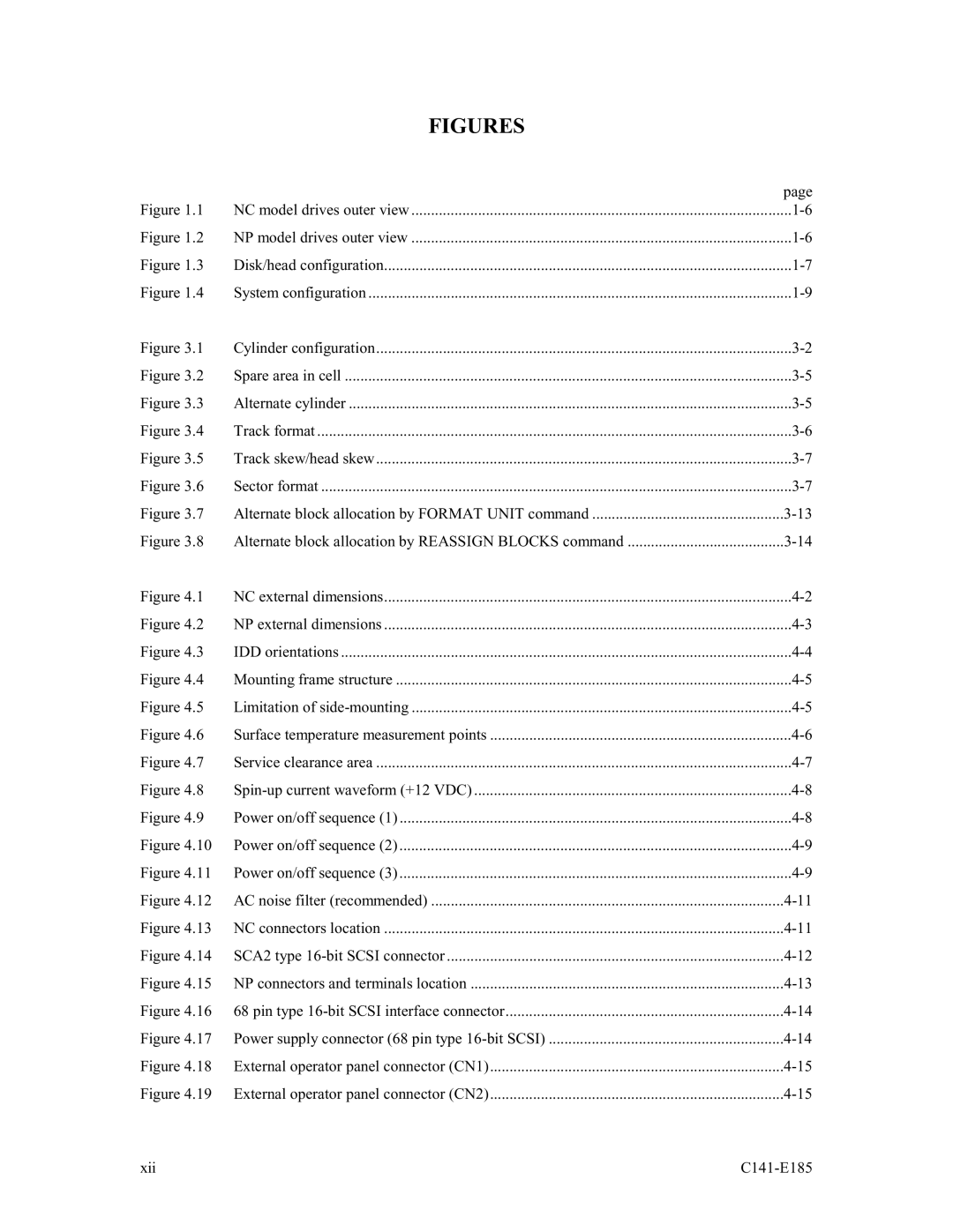 Fujitsu MAS3735NC/NP, MAS3184NC/NP, MAS3367NC/NP manual Figures 