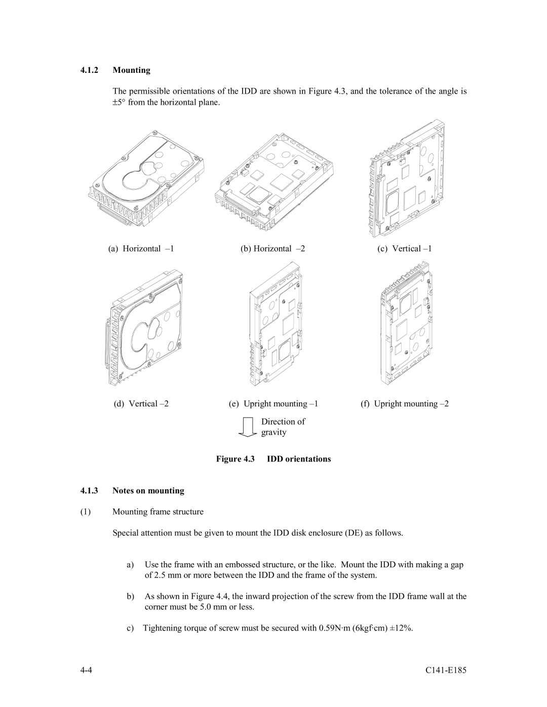 Fujitsu MAS3184NC/NP, MAS3367NC/NP, MAS3735NC/NP manual Mounting, IDD orientations 