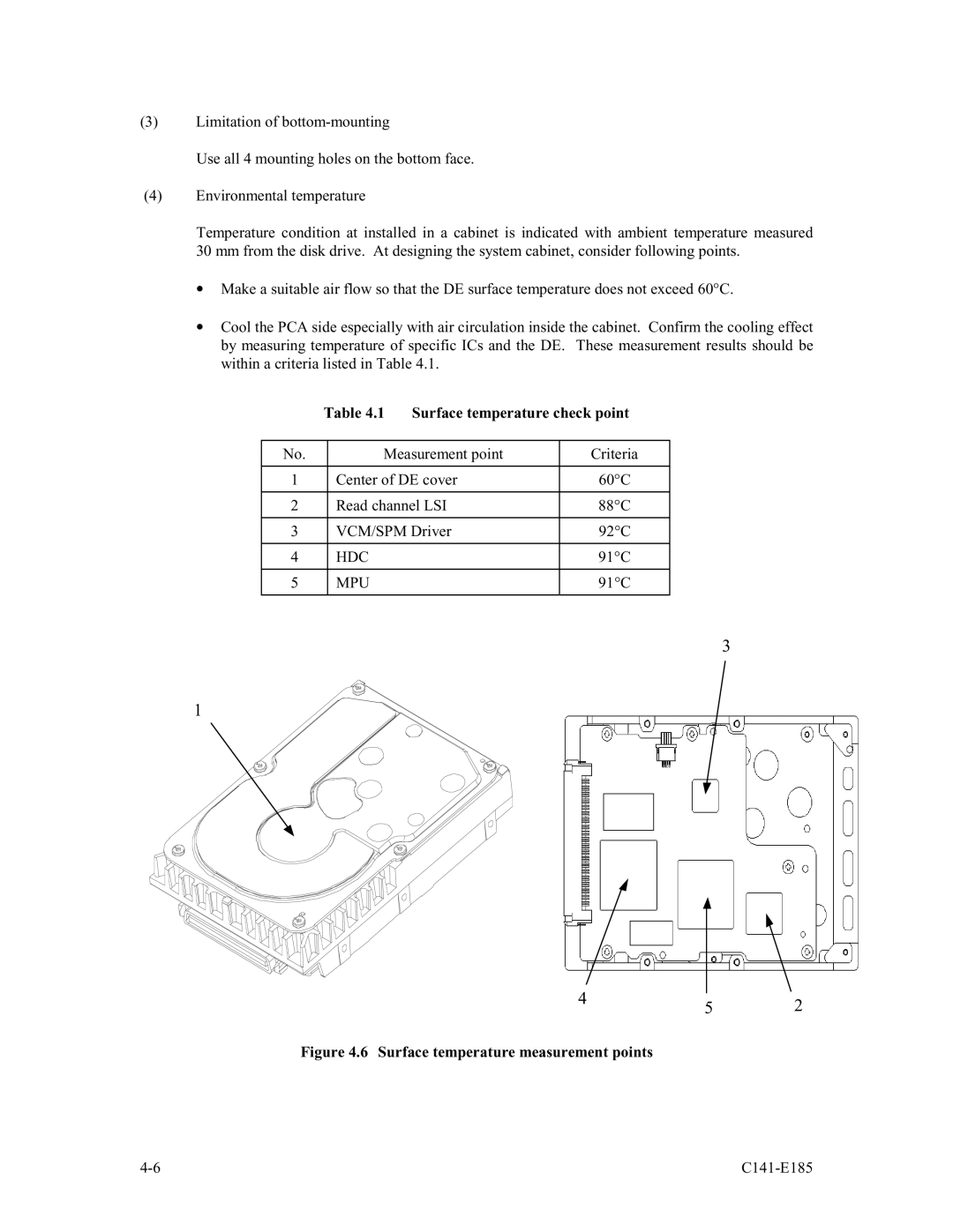 Fujitsu MAS3735NC/NP, MAS3184NC/NP, MAS3367NC/NP manual Surface temperature check point, Hdc, Mpu 