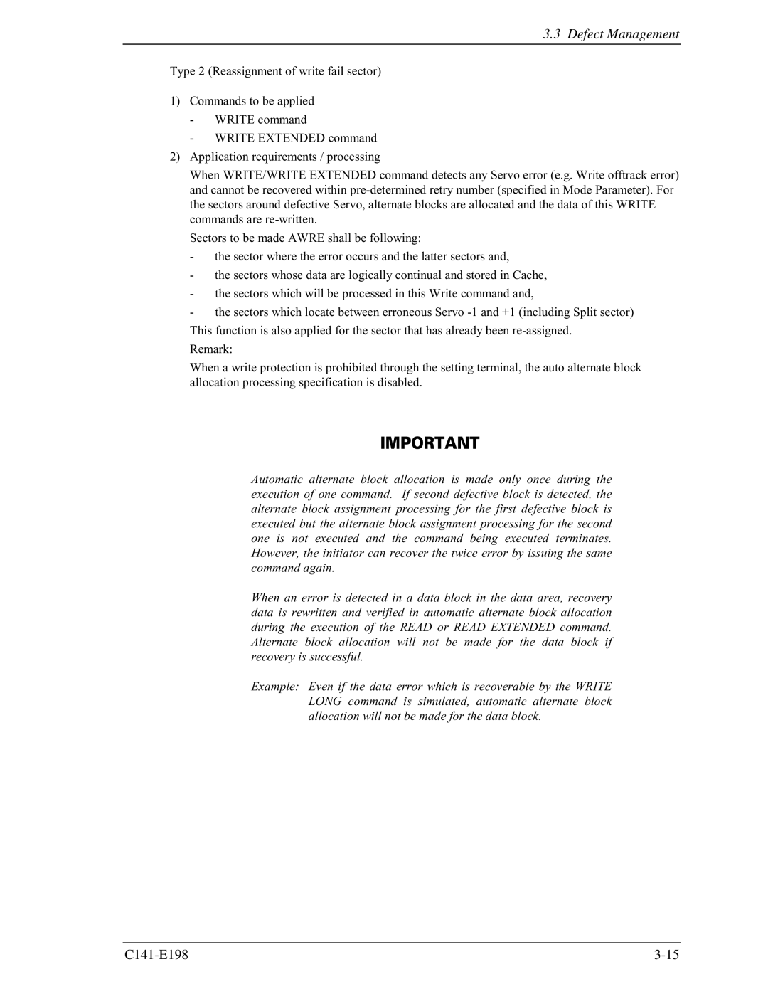 Fujitsu MAS3735FC, MAS3367FC manual Defect Management 