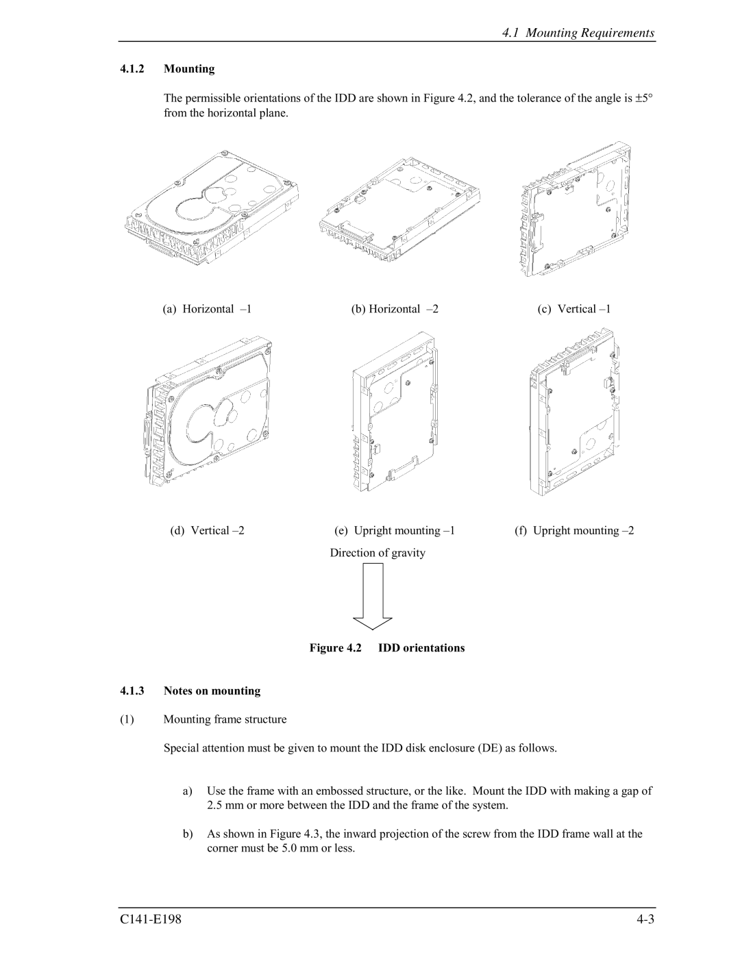 Fujitsu MAS3735FC, MAS3367FC manual Mounting Requirements 