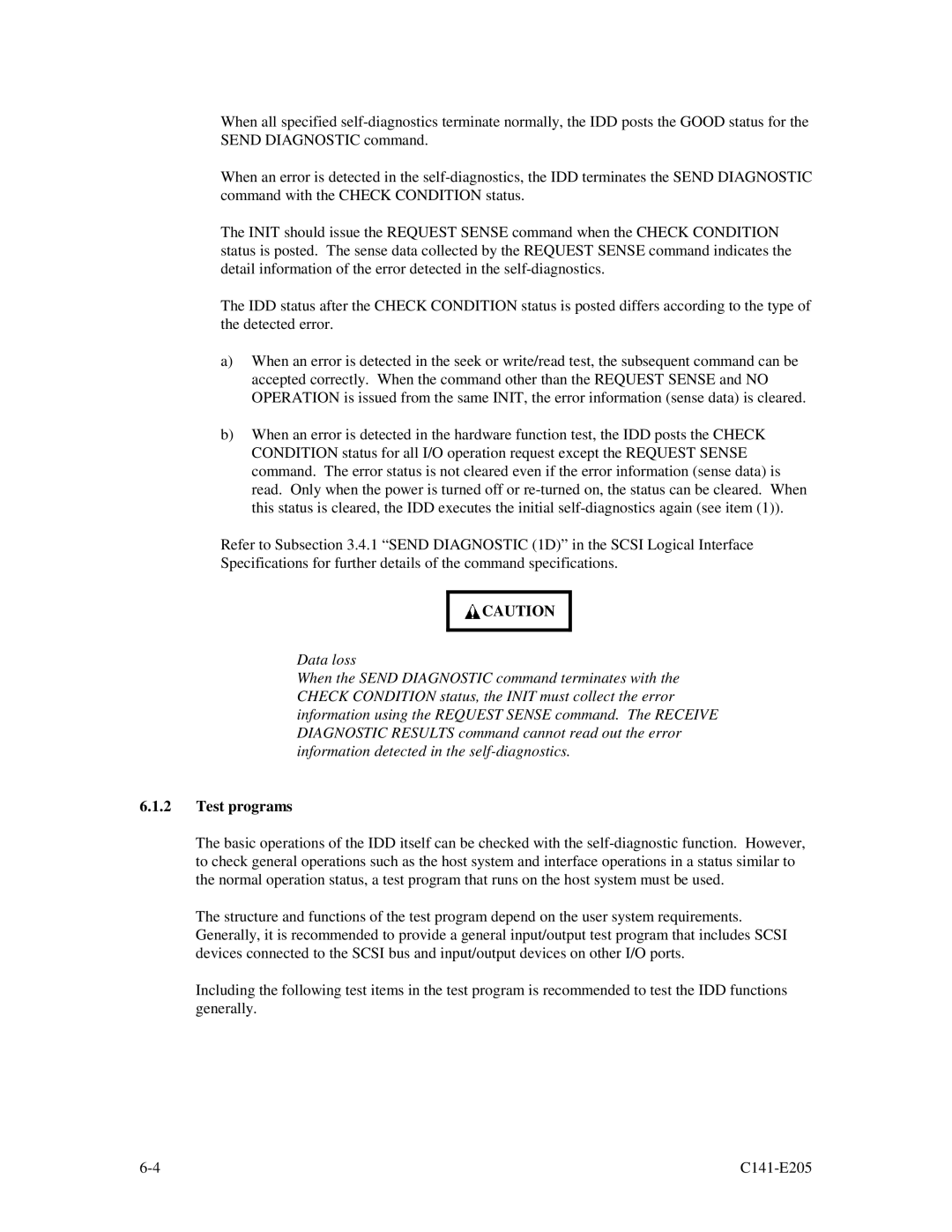 Fujitsu MAU3147NC/NP, MAU3073NC/NP, MAU3036NC/NP manual Test programs 