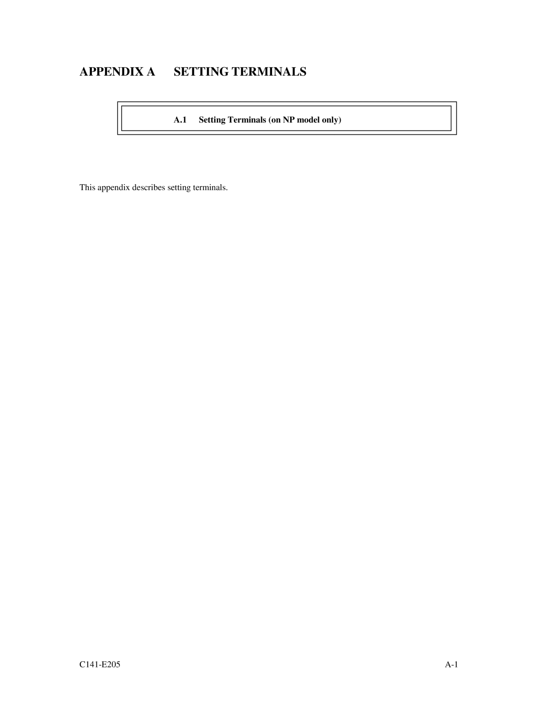 Fujitsu MAU3073NC/NP, MAU3147NC/NP, MAU3036NC/NP manual Appendix a Setting Terminals, Setting Terminals on NP model only 