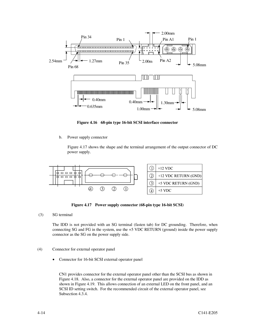 Fujitsu MAU3147NC/NP, MAU3073NC/NP, MAU3036NC/NP manual 16 68-pin type 16-bit Scsi interface connector 