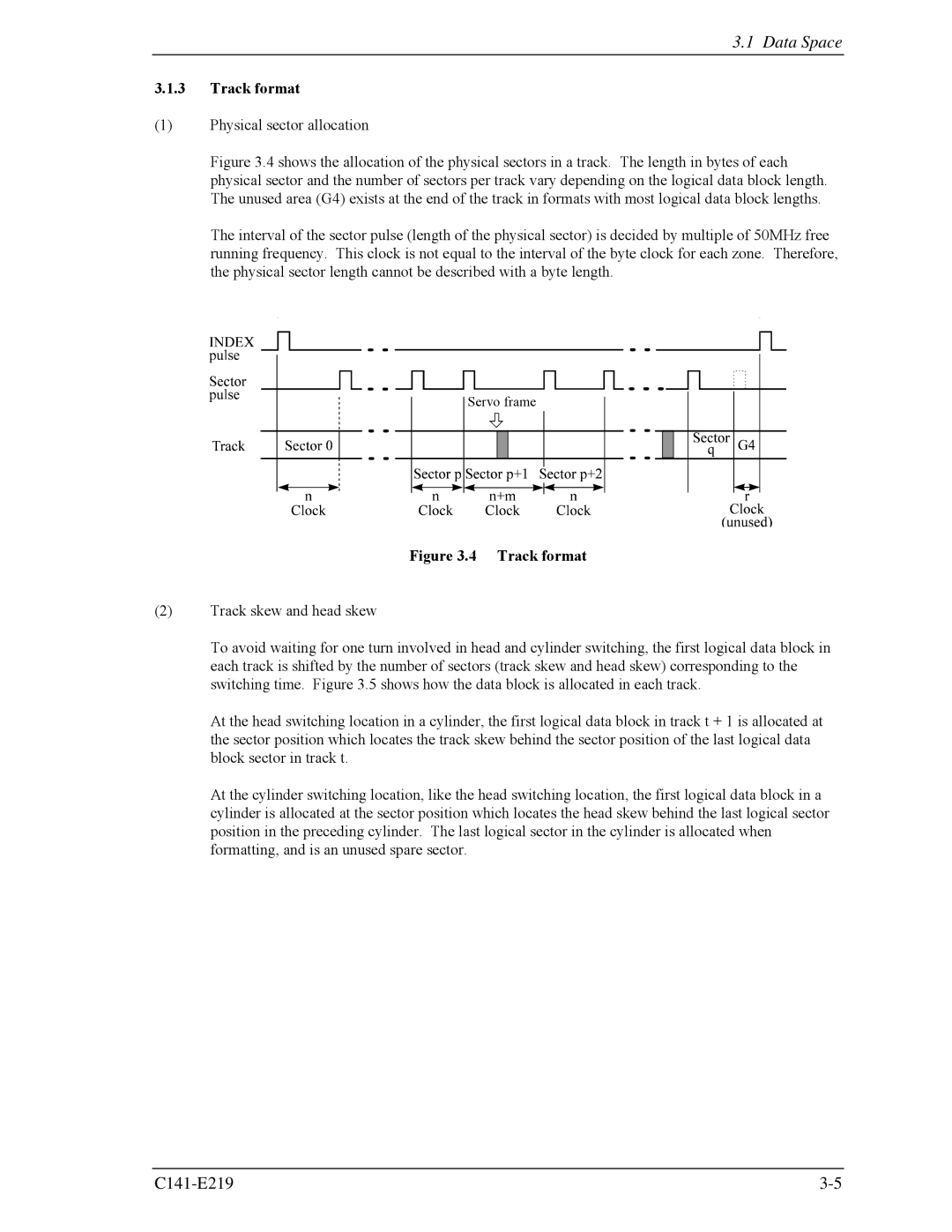 Fujitsu MAV2036RC, MAV2073RC manual Track format 