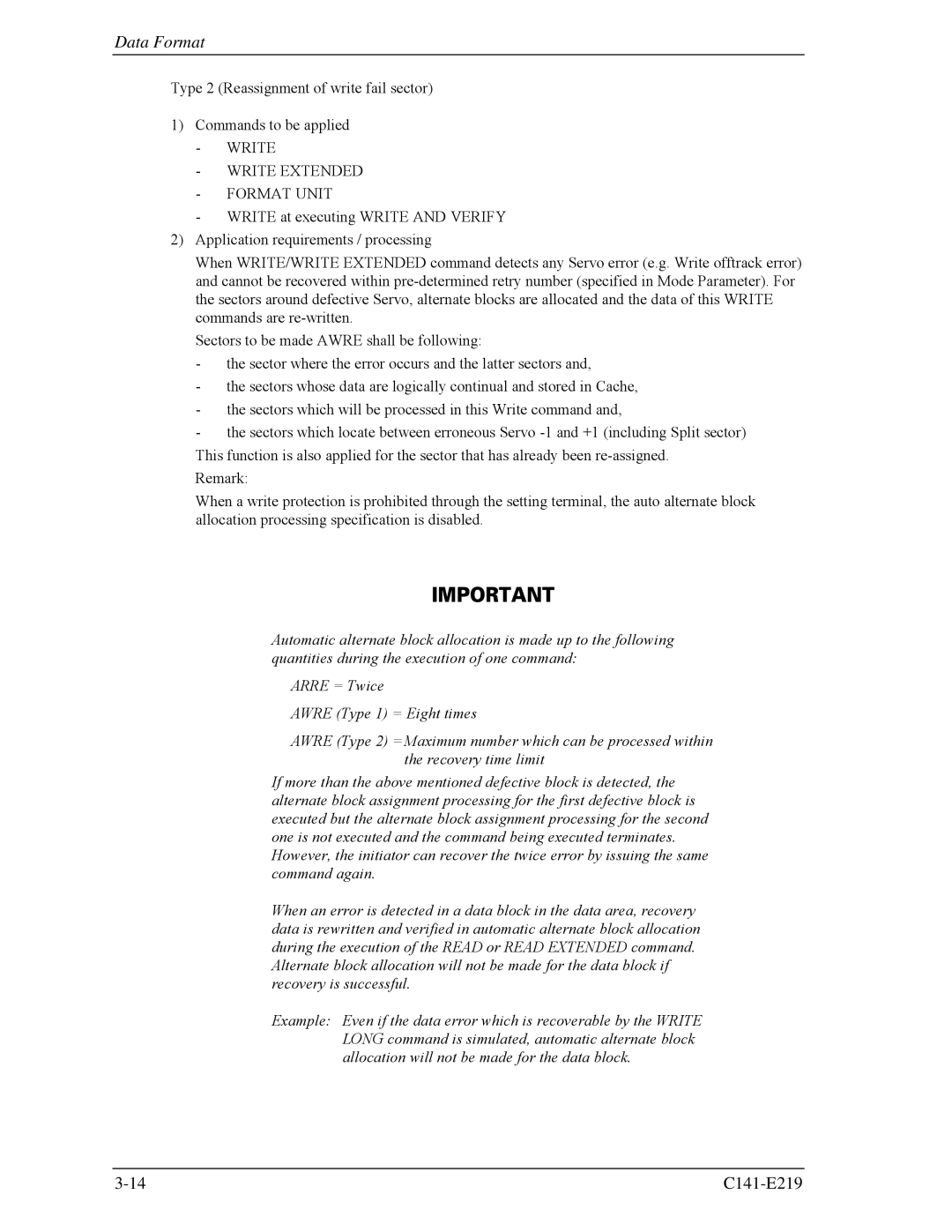 Fujitsu MAV2073RC, MAV2036RC manual Write Write Extended Format Unit 