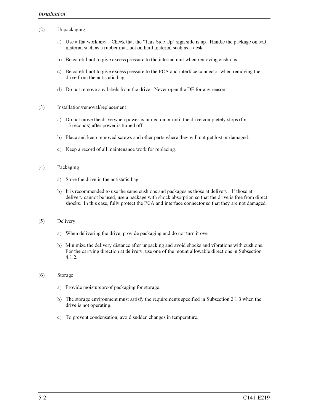 Fujitsu MAV2073RC, MAV2036RC manual Installation 