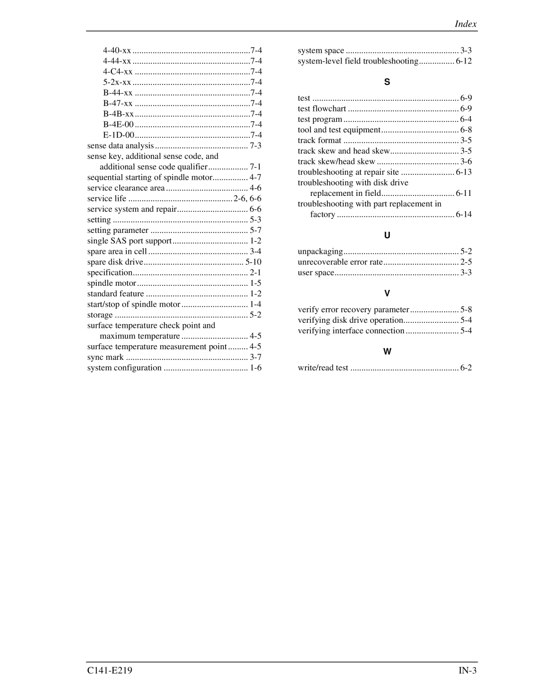 Fujitsu MAV2036RC, MAV2073RC manual C141-E219 IN-3 