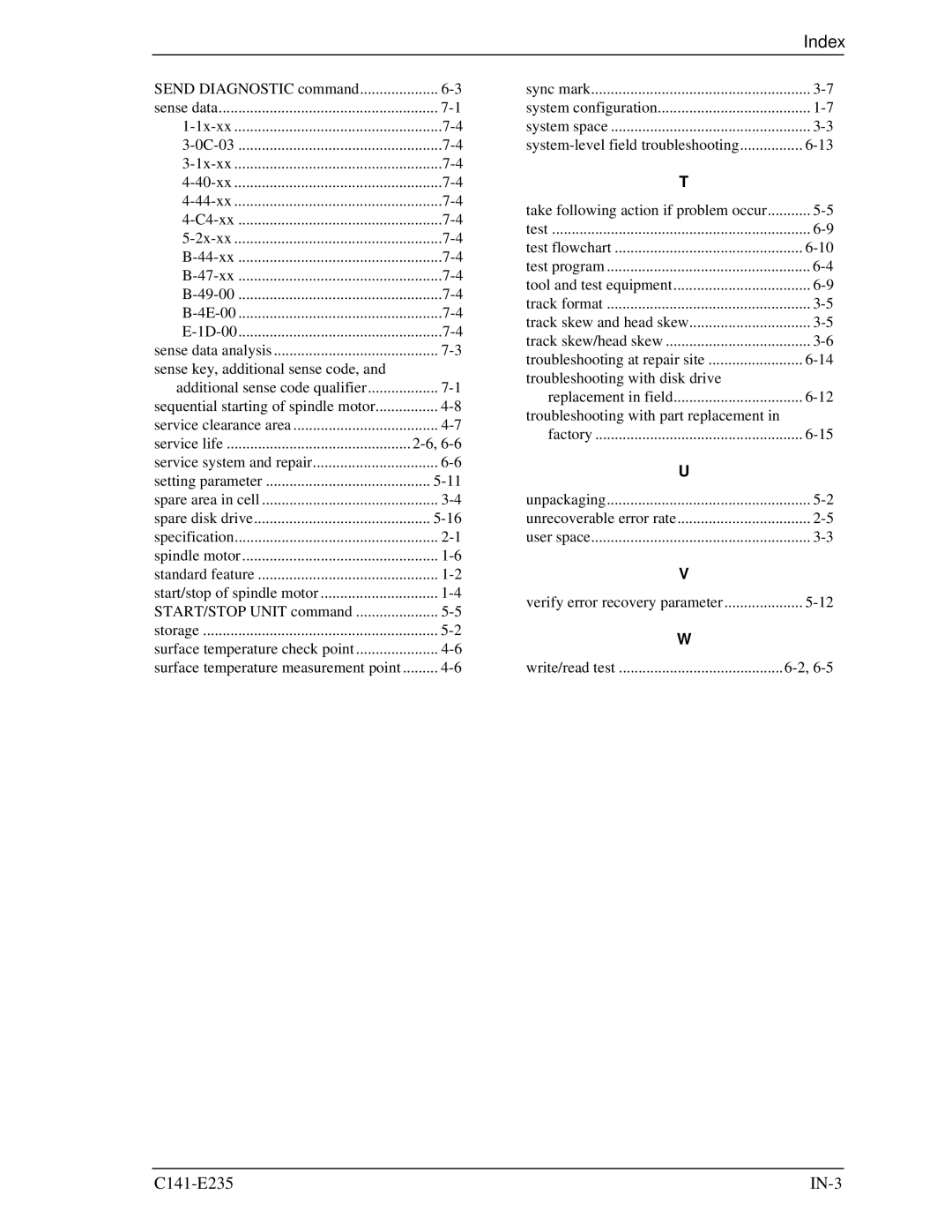 Fujitsu MAW3073fc, MAW3300FC, MAW3147FC manual C141-E235 IN-3 