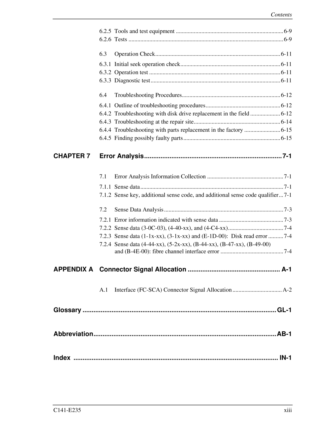 Fujitsu MAW3147FC, MAW3300FC, MAW3073fc manual Appendix a 