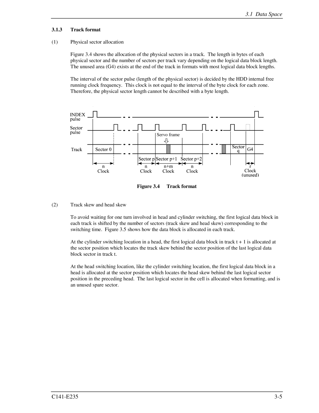 Fujitsu MAW3147FC, MAW3300FC, MAW3073fc manual Track format 