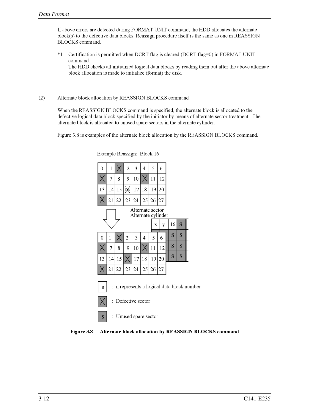 Fujitsu MAW3073fc, MAW3300FC, MAW3147FC manual Alternate block allocation by Reassign Blocks command 