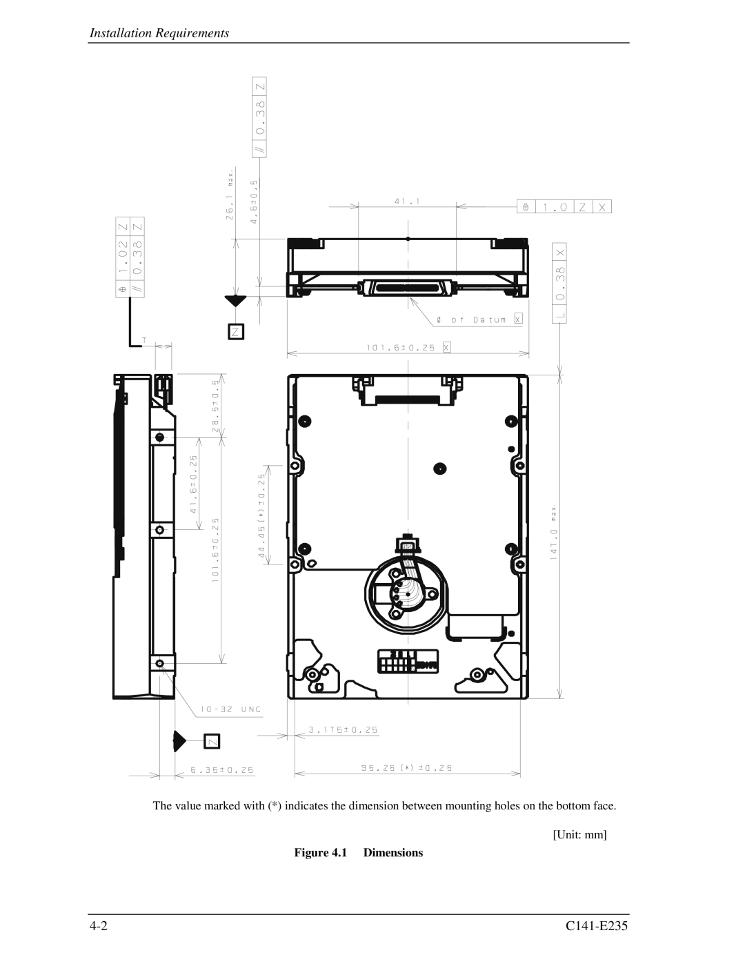 Fujitsu MAW3300FC, MAW3147FC, MAW3073fc manual Installation Requirements, Dimensions 