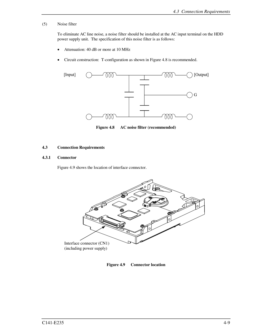 Fujitsu MAW3147FC, MAW3300FC, MAW3073fc manual Connection Requirements, Connector location 