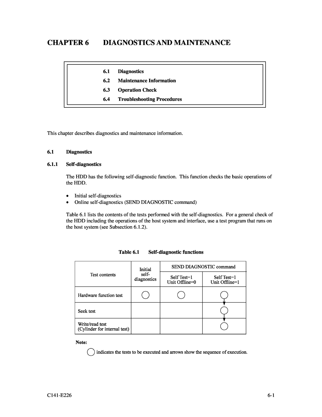Fujitsu MAW3073NC/NP manual Diagnostics And Maintenance, Diagnostics 6.2 Maintenance Information 6.3 Operation Check 