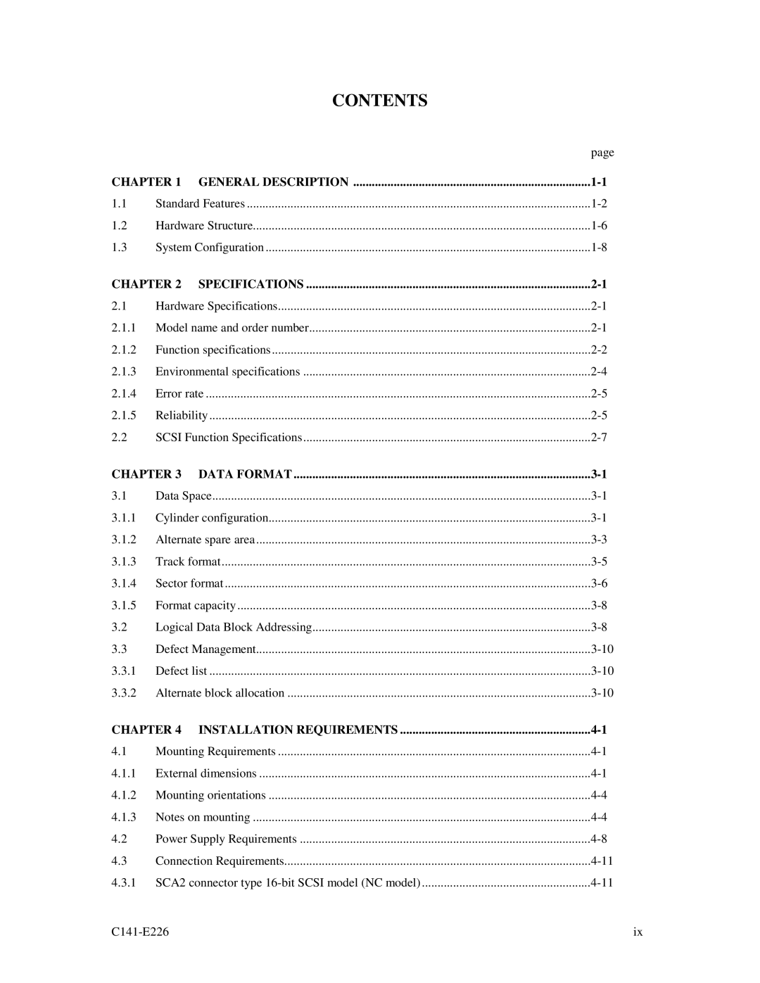 Fujitsu MAW3147NC/NP, MAW3300NC/NP, MAW3073NC/NP manual Contents 