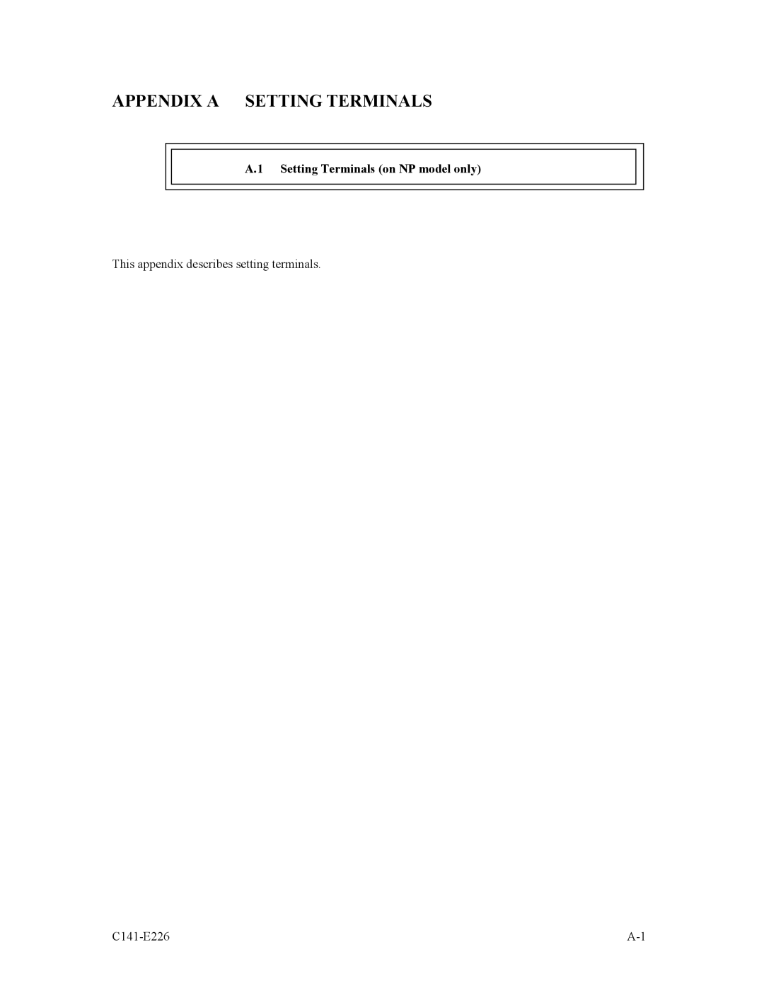 Fujitsu MAW3300NC/NP, MAW3073NC/NP, MAW3147NC/NP manual Appendix a Setting Terminals, Setting Terminals on NP model only 