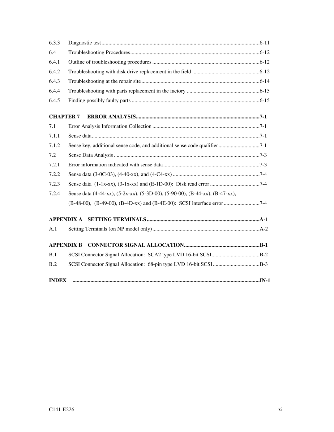 Fujitsu MAW3073NC/NP, MAW3300NC/NP, MAW3147NC/NP manual Appendix B Connector Signal Allocation, IN-1 