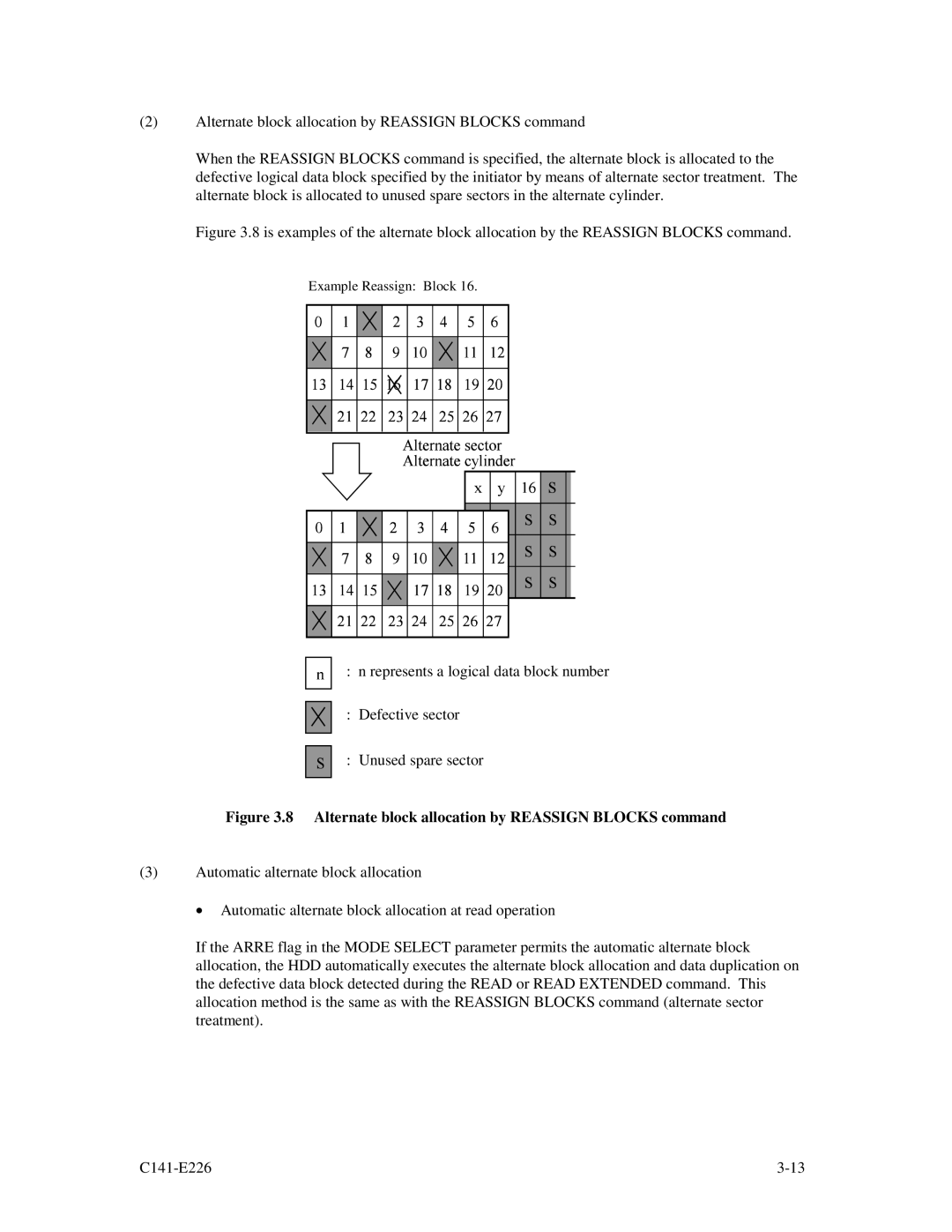 Fujitsu MAW3147NC/NP, MAW3300NC/NP, MAW3073NC/NP manual Alternate block allocation by Reassign Blocks command 