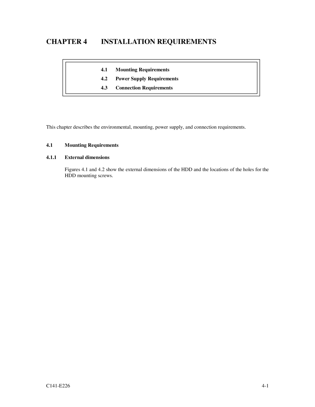 Fujitsu MAW3300NC/NP, MAW3073NC/NP, MAW3147NC/NP manual Installation Requirements, Mounting Requirements External dimensions 