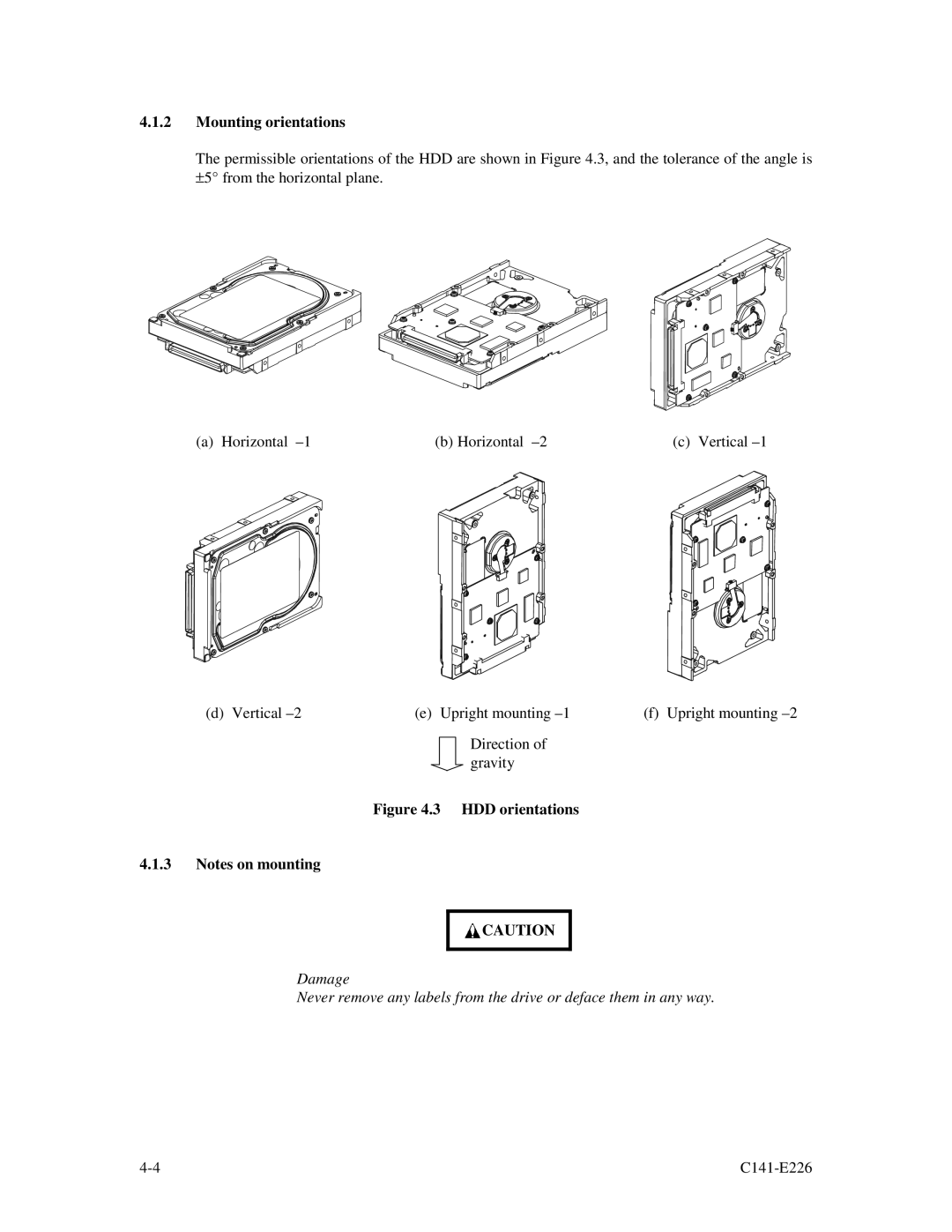 Fujitsu MAW3300NC/NP, MAW3073NC/NP, MAW3147NC/NP manual Mounting orientations, HDD orientations 