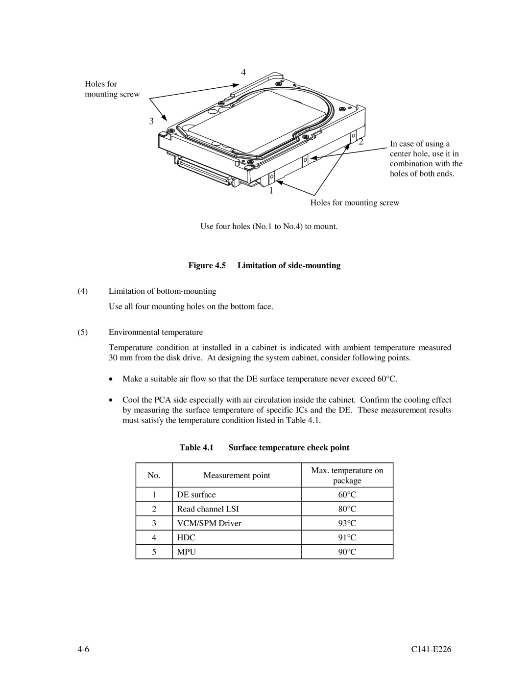 Fujitsu MAW3147NC/NP, MAW3300NC/NP, MAW3073NC/NP manual Surface temperature check point, Hdc, Mpu 