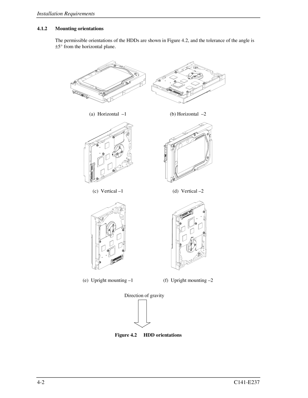 Fujitsu MAX3073RC, MAX3036RC, MAX3147RC manual Installation Requirements, Mounting orientations 