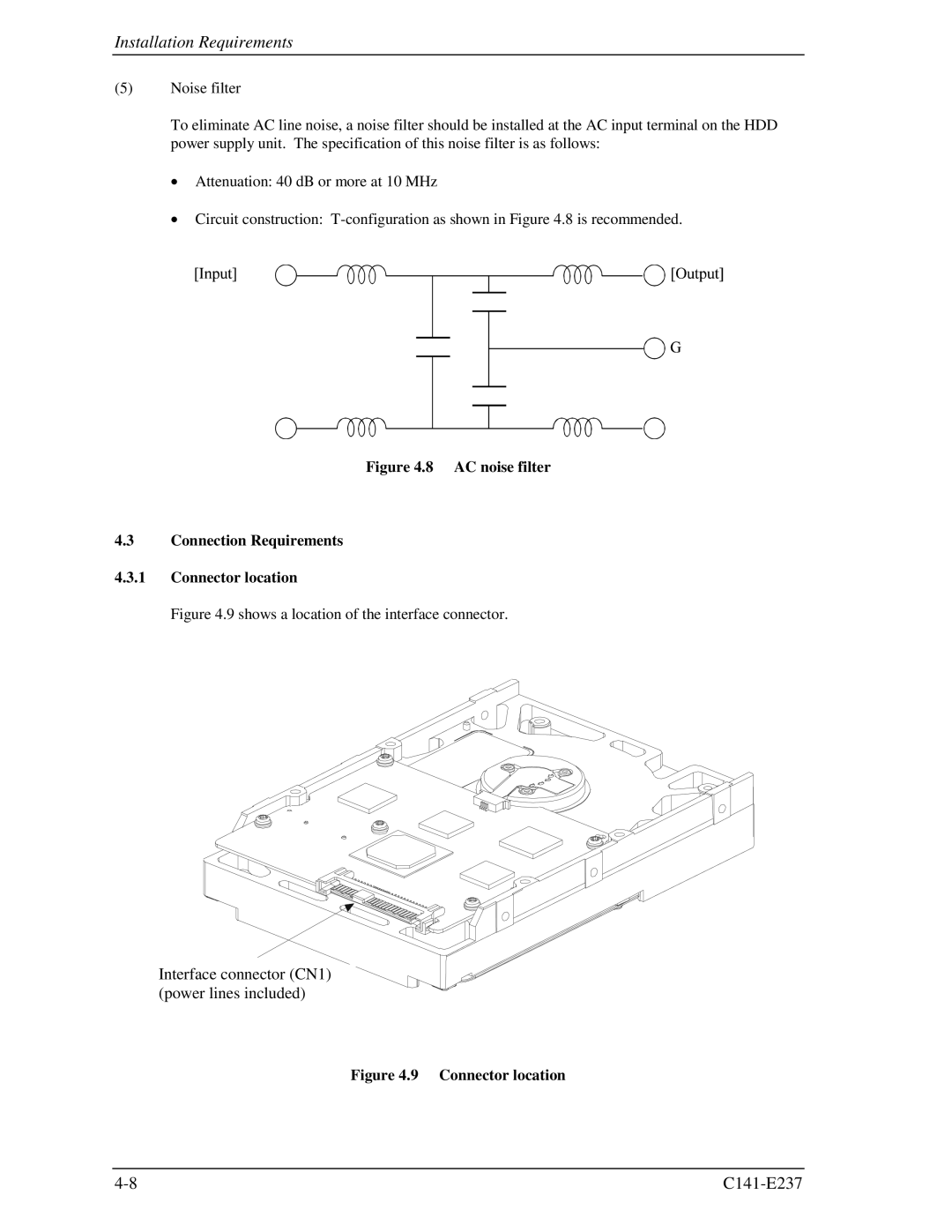 Fujitsu MAX3073RC, MAX3036RC, MAX3147RC manual Interface connector CN1 power lines included 