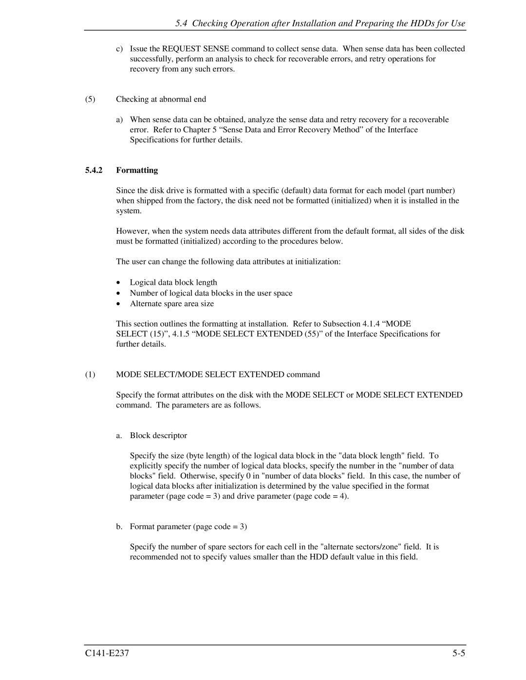 Fujitsu MAX3073RC, MAX3036RC, MAX3147RC manual Formatting 