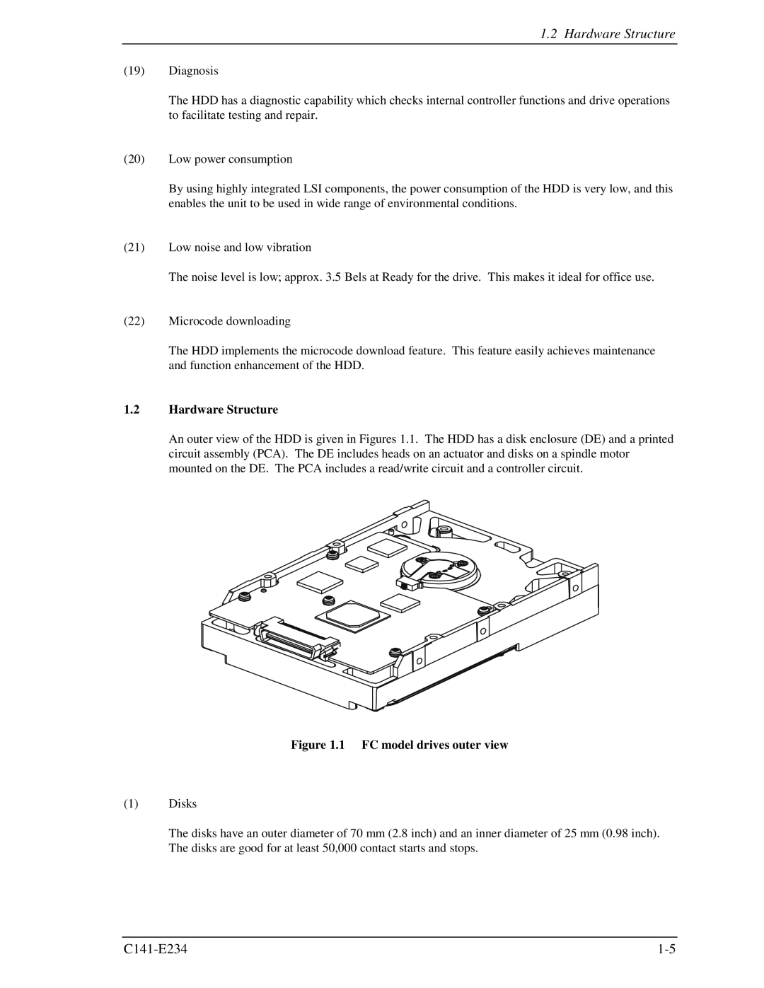 Fujitsu MAX3073FC, MAX3036FC, MAX3147FC manual Hardware Structure, FC model drives outer view 