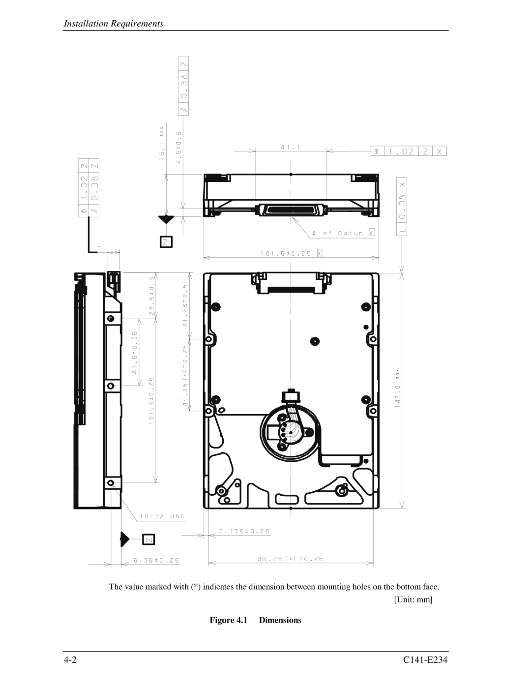 Fujitsu MAX3073FC, MAX3036FC, MAX3147FC manual Installation Requirements, Dimensions 