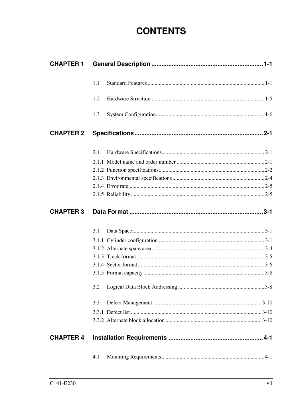 Fujitsu MAY2036RC, MAY2073RC manual Contents 