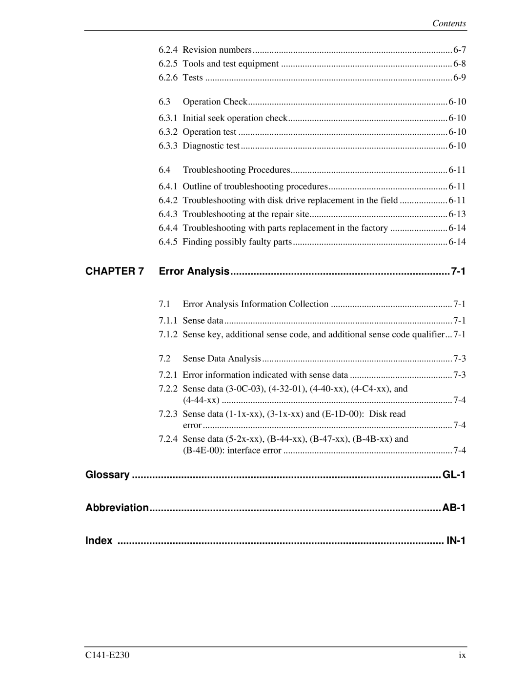 Fujitsu MAY2036RC, MAY2073RC manual GL-1 