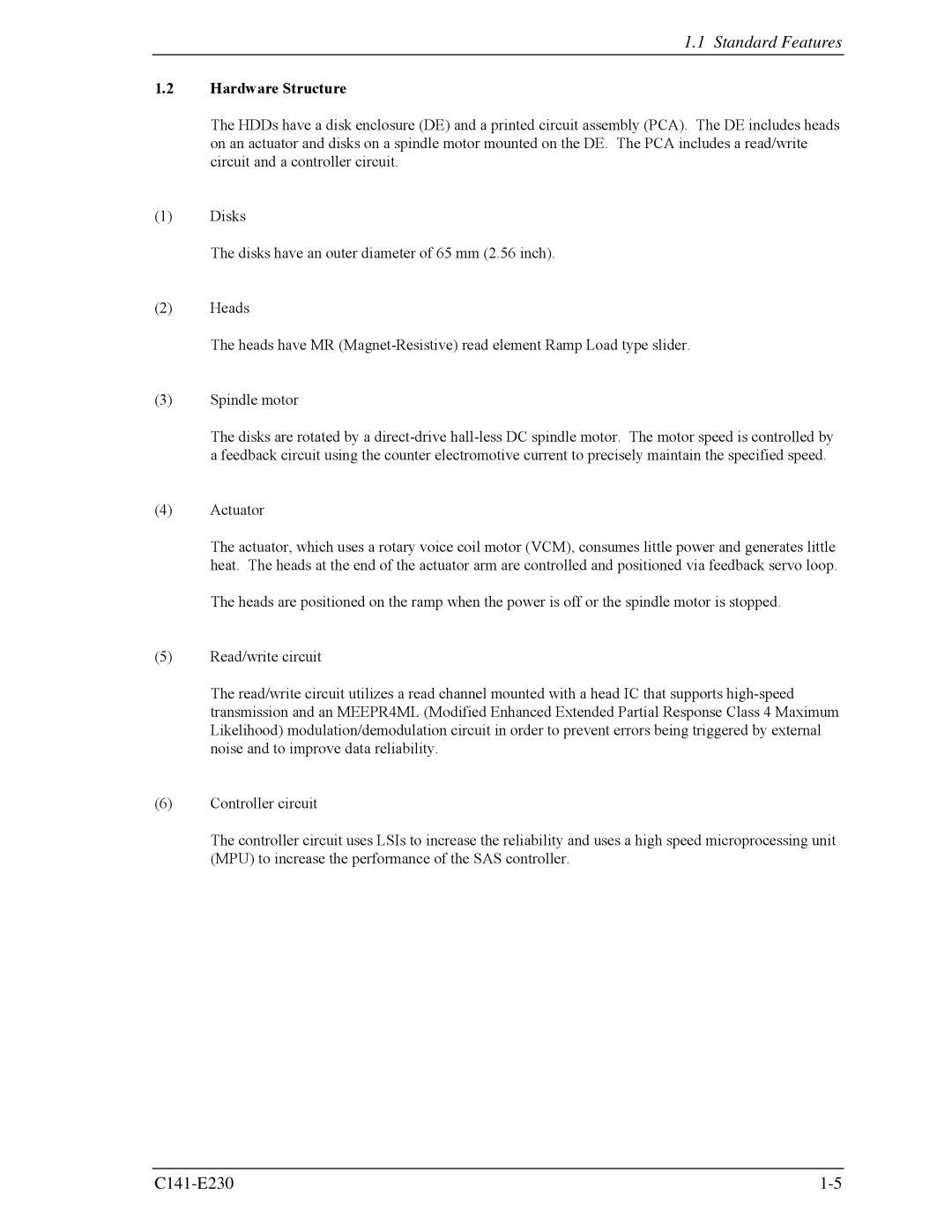 Fujitsu MAY2036RC, MAY2073RC manual Hardware Structure 