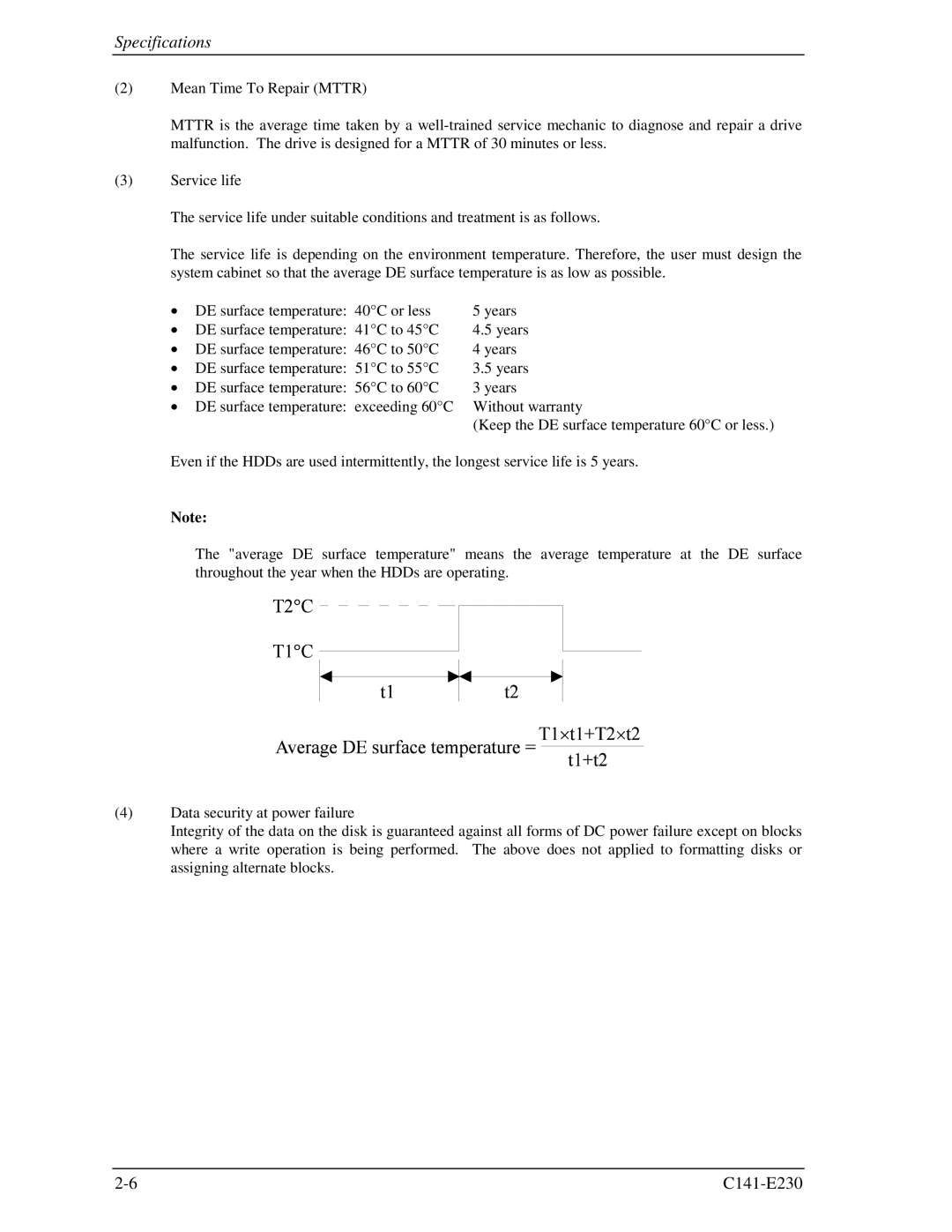 Fujitsu MAY2073RC, MAY2036RC manual Specifications 