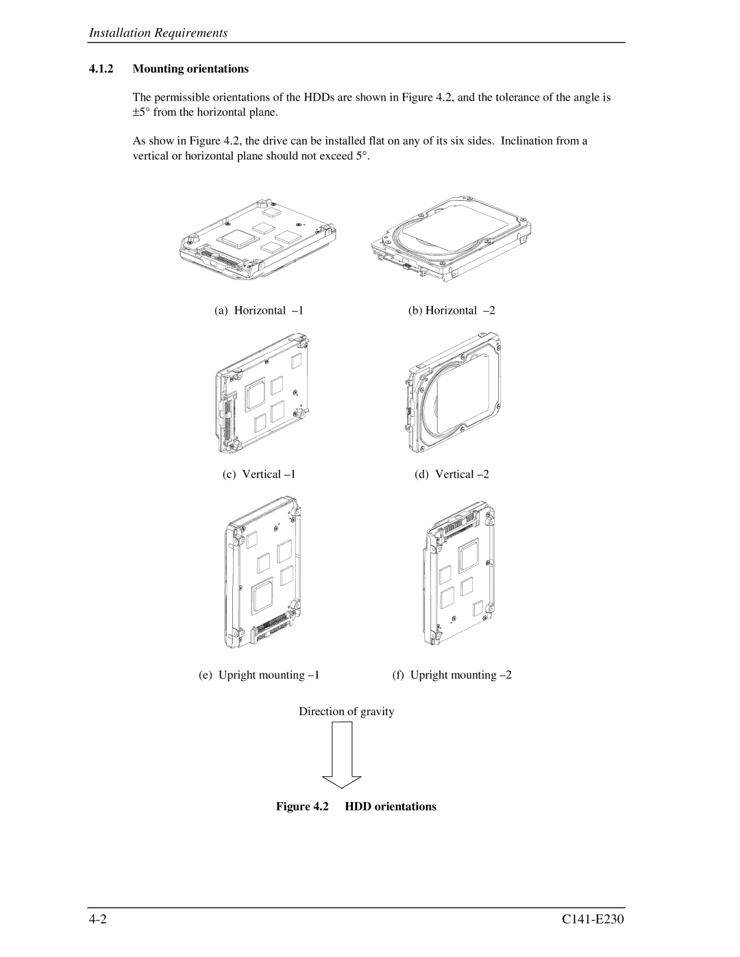 Fujitsu MAY2073RC, MAY2036RC manual Installation Requirements, Mounting orientations 