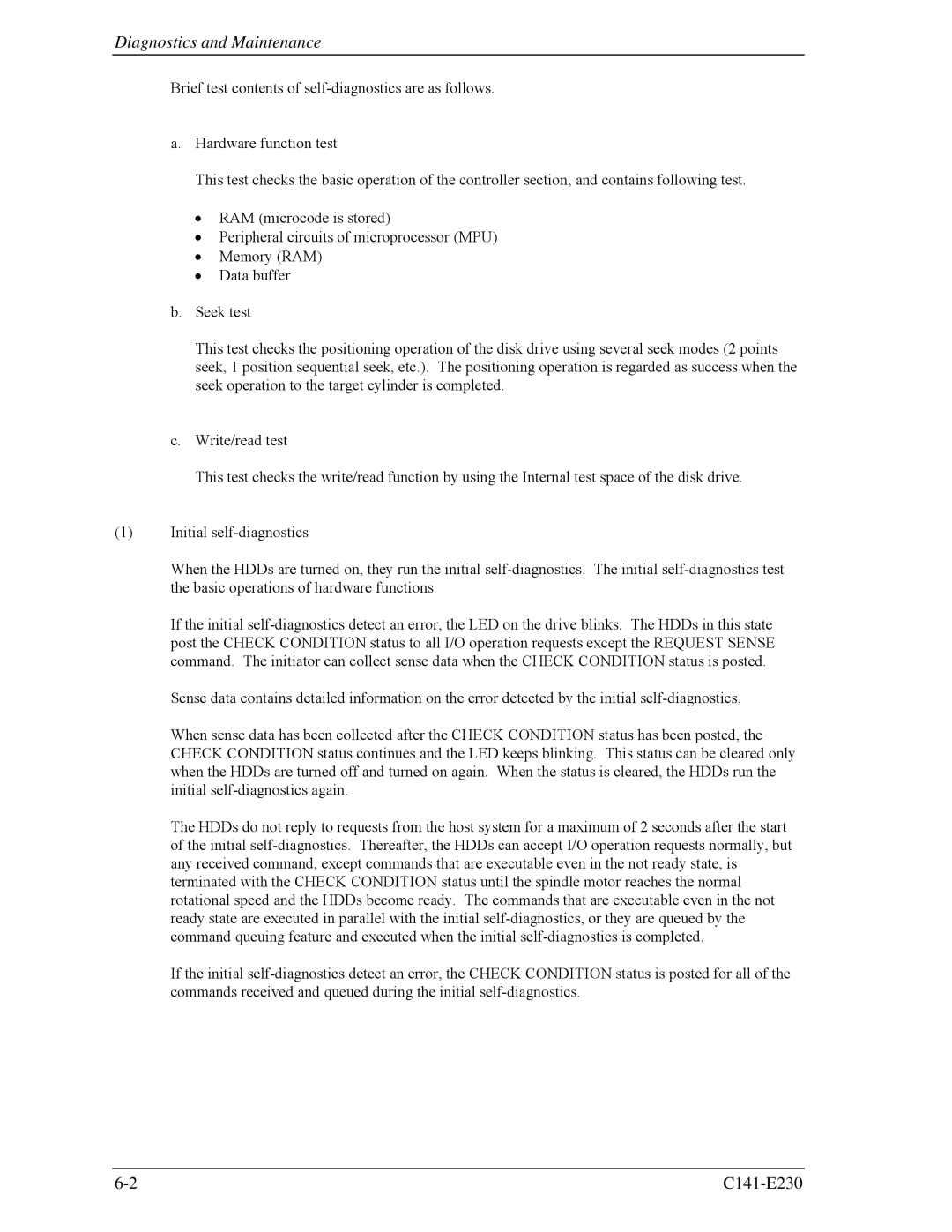 Fujitsu MAY2073RC, MAY2036RC manual Diagnostics and Maintenance 