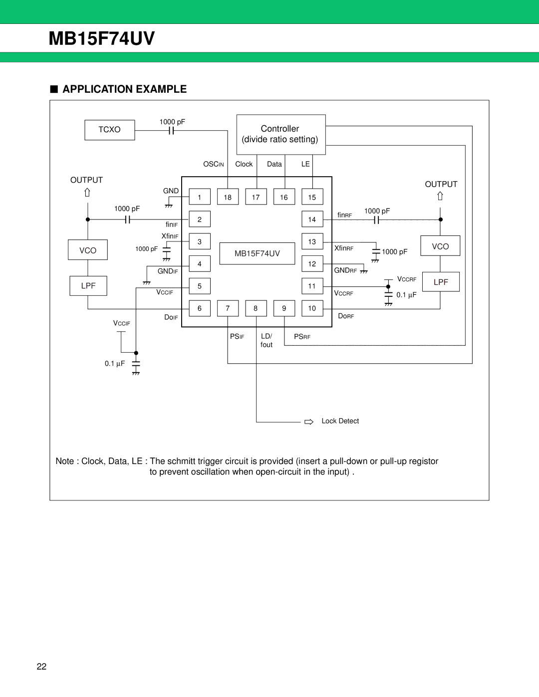 Fujitsu MB15F74UV manual Application Example, Controller 