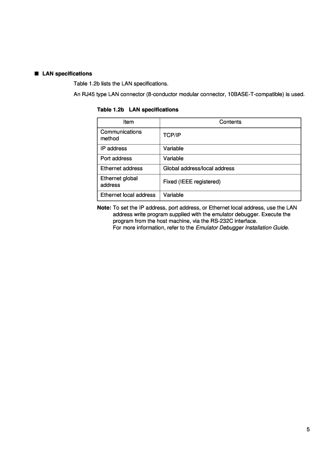 Fujitsu MB2142-02 user manual 2b LAN specifications 