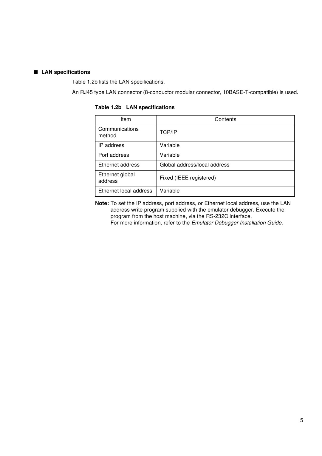 Fujitsu MB2142-02 user manual 2b LAN specifications, Tcp/Ip 