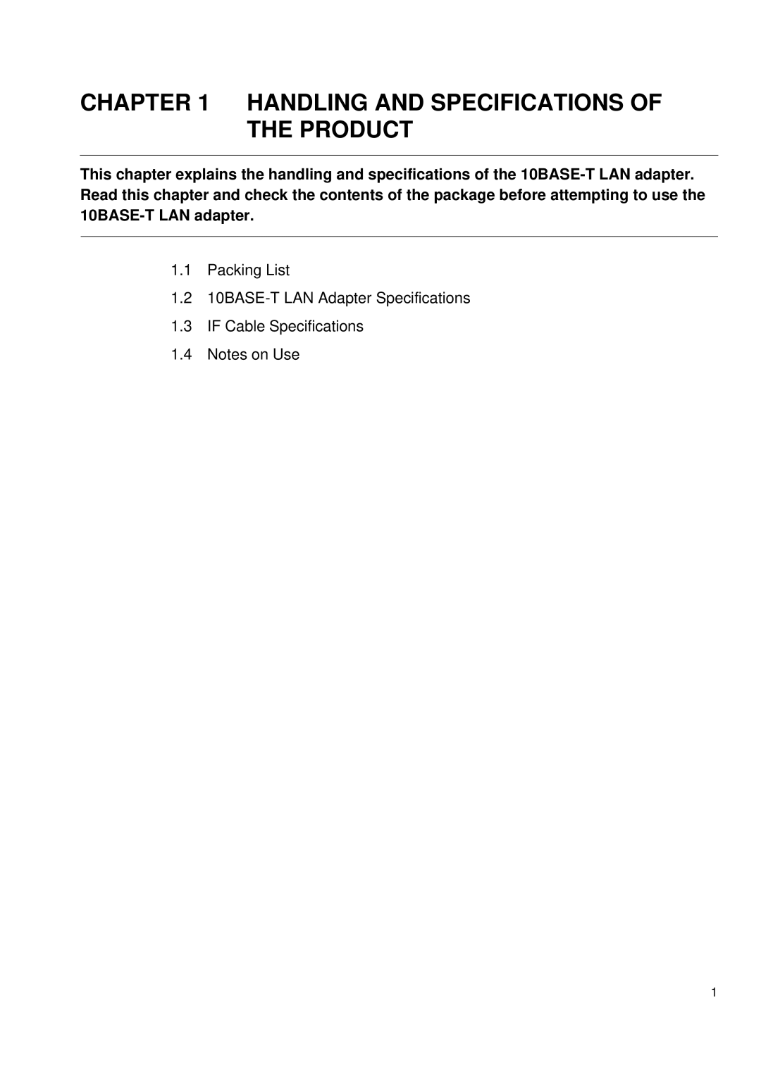 Fujitsu MB2142-02 user manual Handling and Specifications of the Product 