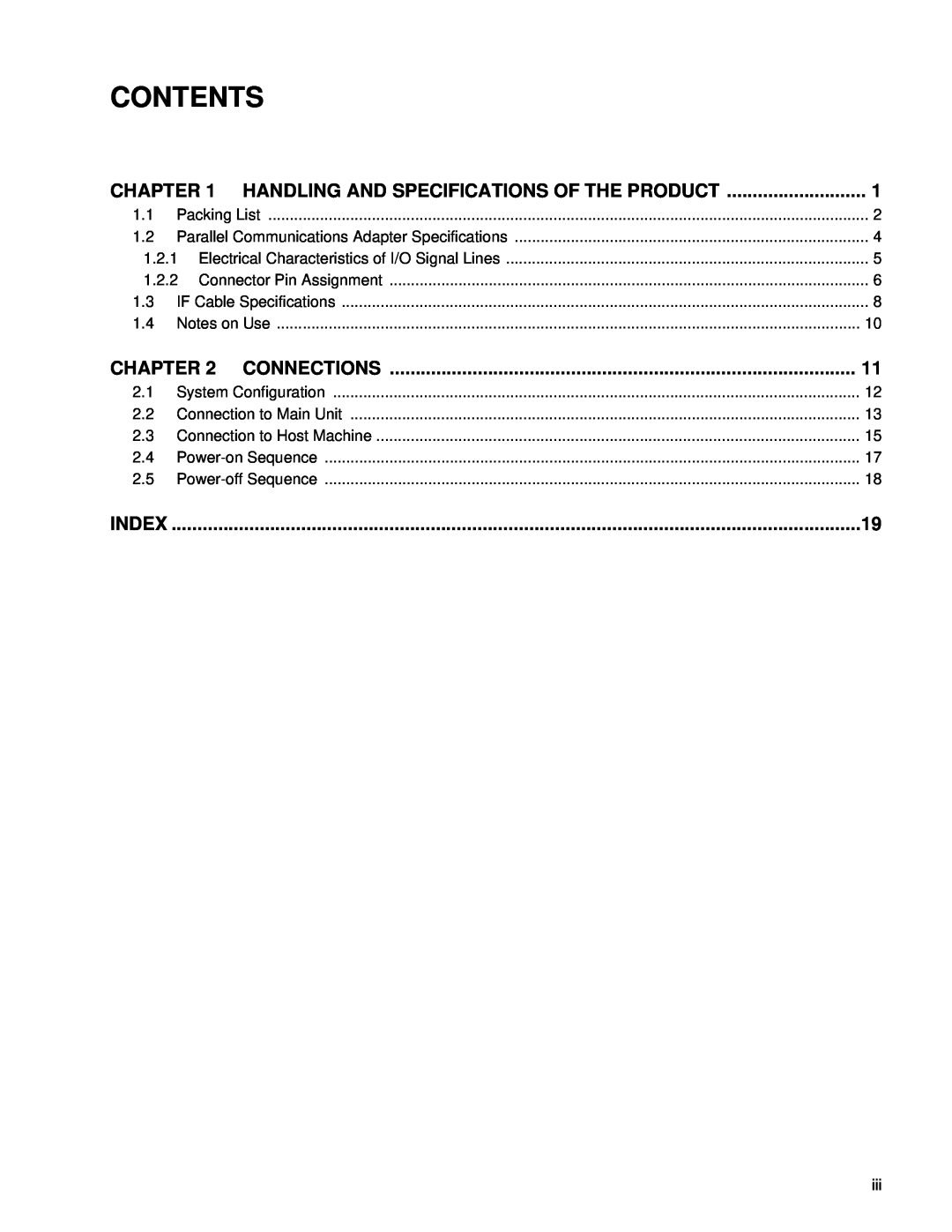 Fujitsu MB2142-03 manual Contents, Handling And Specifications Of The Product, Index 