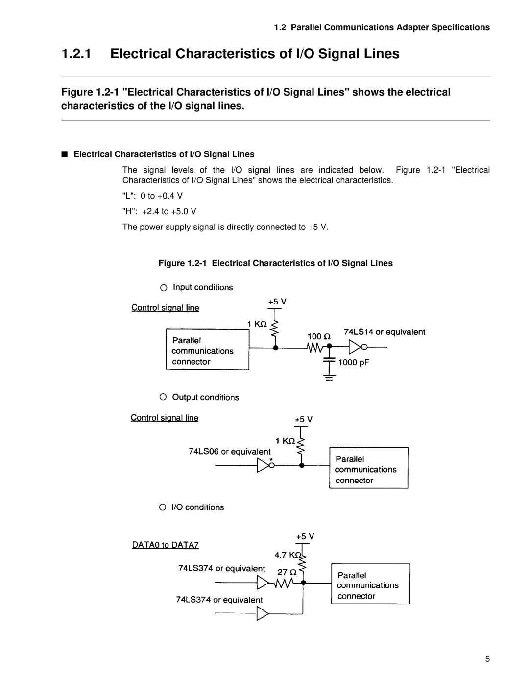 Fujitsu MB2142-03 manual Electrical Characteristics of I/O Signal Lines 